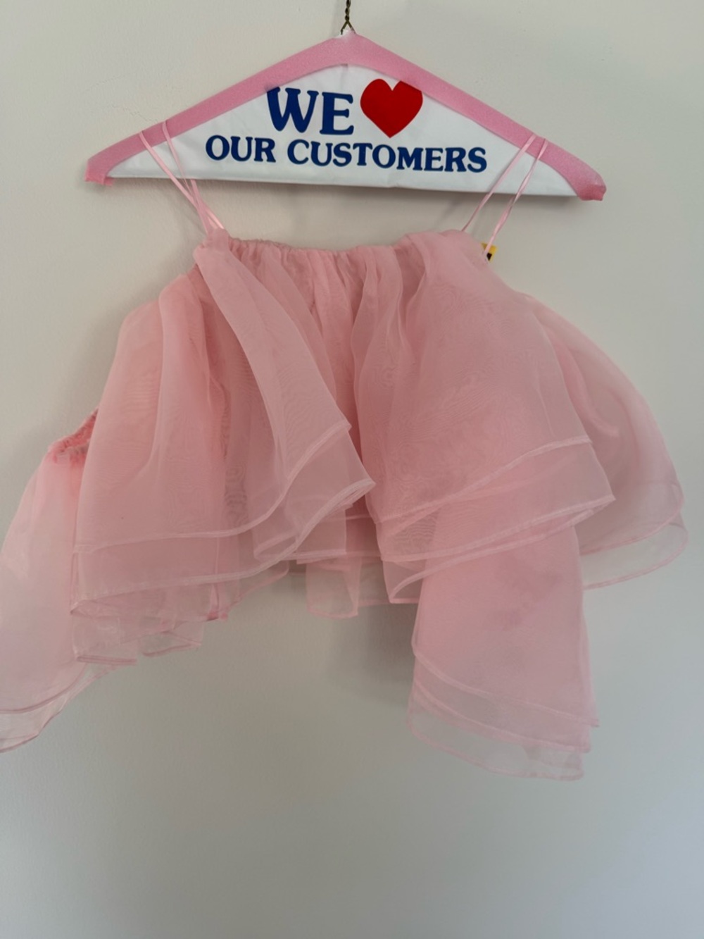 Pink Ruffle Tulle Crop top - Picture 3 of 8